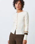 Gamira Gathered Button Cardigan front