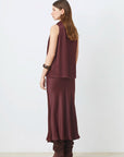 Flavie Satin Slip Skirt back view
