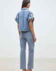 Lord Denim Blouse with Eyelets back