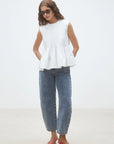 Luigi Sleeveless Pleat Top full body front view