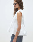 Luigi Sleeveless Pleat Top close up side view