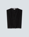 Last Sleeveless Lace Trim Shirt