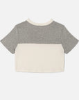 Hanes V Neck Contrast Jersey laid flat back