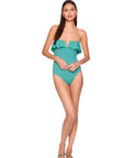 Swim Ruffle V Wire One Piece full body front