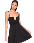 Square Wire Sweetheart Flare Dress close up front view