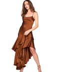 Satin Ruffle String Dress side