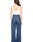 Wide Strap Crop Top in Blanched Almond back