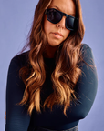 Sardine Louie Nouveau Noir Sunglasses front view on model