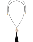 Bella Mare Shell Tassel Cord Necklace by itself