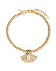 Lele Sadoughi Fan Shell Collar Necklace by itself