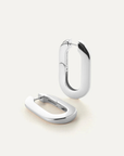 Jenny Bird Mega U-link Earrings Silver close up