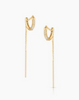 Thatch Lila Pave Threader Earring by itself