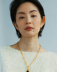 Lizzie Fortunato Agate Shell Pendant Necklace on model