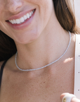 Sidekick Aquamarine Beaded Necklace on model