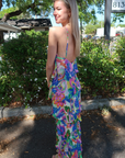 Amanda Uprichard Poise Halter Maxi Dress side/back
