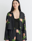 Nanushka Vally Button Down Top Roses close up