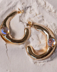 Leeada Lune Earrings Moonstone close up