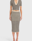 Amanda Uprichard Seine Stripe Midi Skirt front