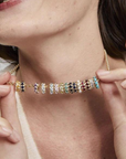 Adina Reyter Turquoise + Diamond Rounds Big Bead with other beads