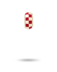 Adina Reyter Red Ceramic Checker Bead Mini front close up