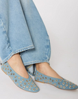 Berenice Aballerina Denim Stud Flats side view