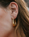 Gold Wavy Hoops
