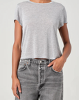 Agolde Adine Shrunken Tee Grey Heather front