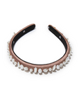 Lele Sadoughi Gigi Pearl Treasure Headband laid flat