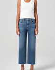 Agolde Harper Crop in Motion full body front