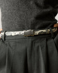 Vesna Mini Python Belt around waist
