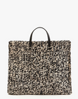 Clare V Summer Simple Tote Black/Cream Raffia by itself