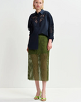 Essentiel Handkerchief Sequin Mesh Midi Skirt full body front