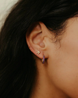 Sierra Winter Prairie Star Earring with huggie hoops