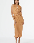 YFB Felicity Midi Skirt in Sunbaked full body