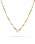 Adina Reyter Round Bezel Set Lab Grown Necklace close up