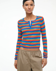 Staud Roscoe Stripe Top front close up