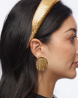 Lele Sadoughi Flapper Button Earring on model