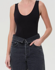 Agolde Tora Tank Bodysuit Black front