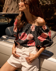 Natalie Martin Ella Top Poppy Print front view