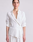 Sodie Wrap Button Up front
