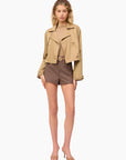 Evans Cropped Trench full body front