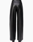 Black leather pants on a white background, back view