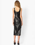 Kirby Vegan Leather Midi Dress back