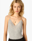 Amani Rib Knit Bodysuit front close up