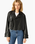 Saskia Genuine Leather Jacket front view, closed