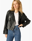 Saskia Genuine Leather Jacket front view, open