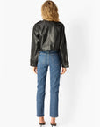 Saskia Genuine Leather Jacket back view