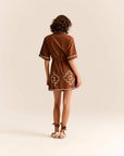 Amaia Dress in Chocolate Brown full body back view