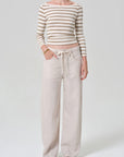 Brynn Drawstring Linen Trouser front
