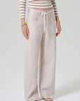 Brynn Drawstring Linen Trouser close up front